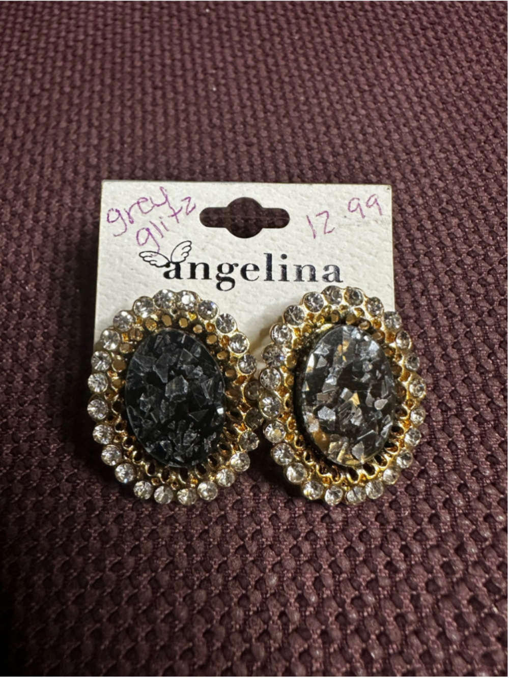 Black Gold Glitz Angelina Earrings